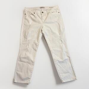 Guess Jeans White Distressed Crop Mid Denim Jeans Slim Fit Women’s Size 31